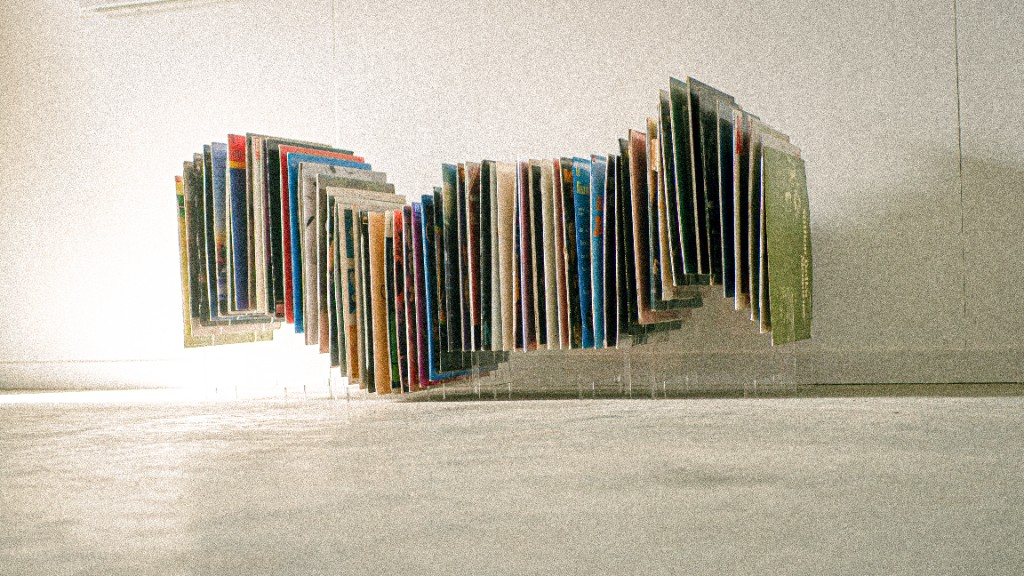 The Link Series — vinyl records arranged in a sculptural wave on a minimalist shelf
